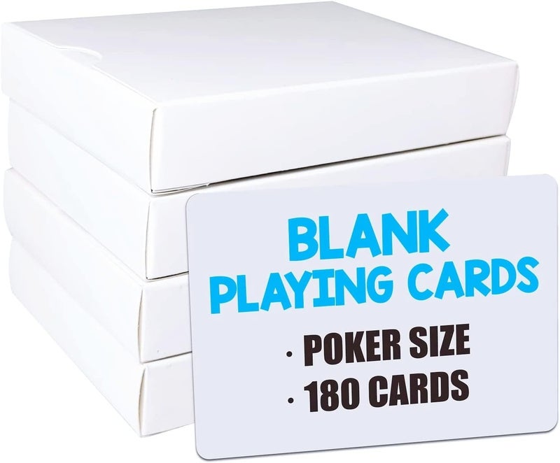 IMAGAME White Blank Playing Cards – 180PCS, Poker Size, Perfect for DIY Flash Cards, Creat Your Own Game, Study Learning, Leave a Message, Writing Words and Drawing. - Image 1